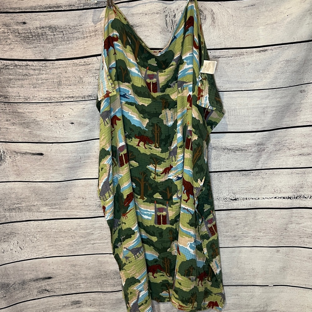 Little Unicorn Jurassic Park Baby Swaddle Muslin Blanket Dinosaurs Unique Rare - Picture 3 of 6